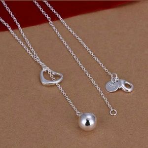 NEW Silver 925 jewelry  women heart necklace